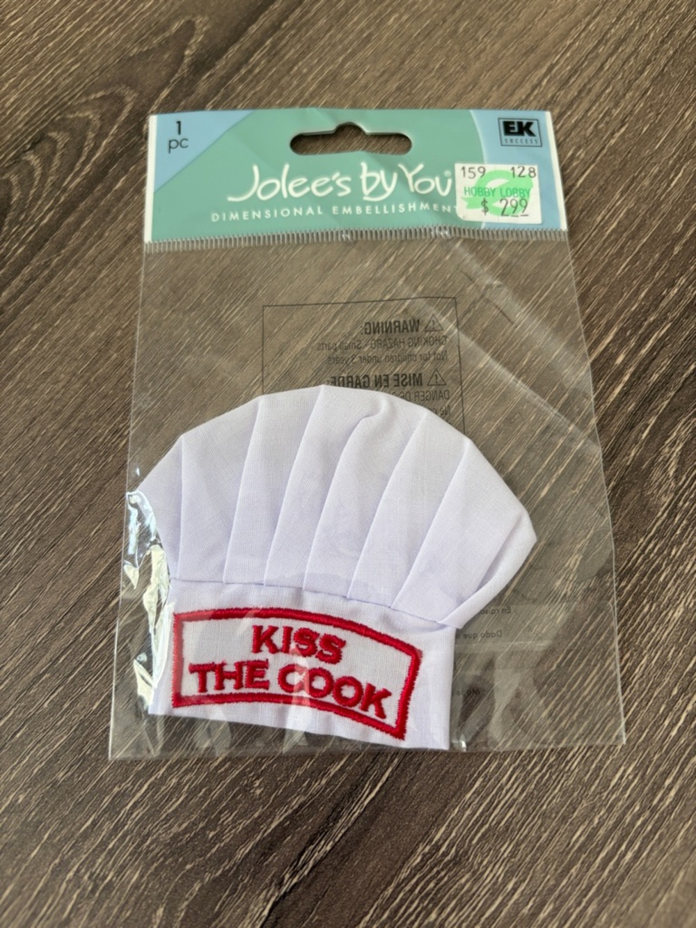 ❤️$10 Jolee's Boutique Kiss the Cook Chef's Hat Embellishment